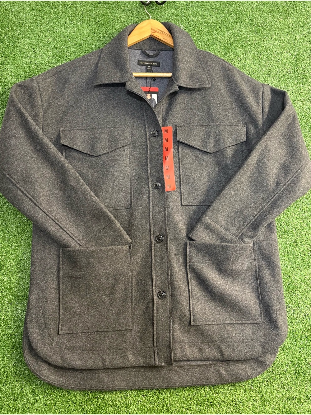 Banana Republic Gray Wool Type Shacket Medium NWT
